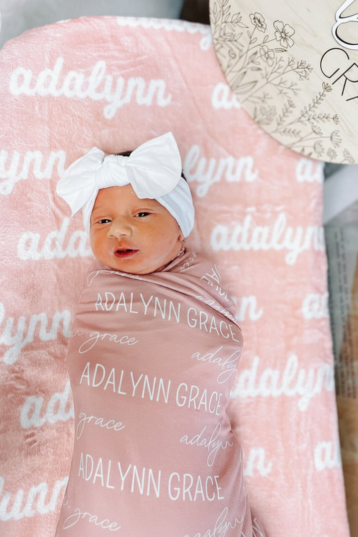 solid white newborn bow headwrap 
