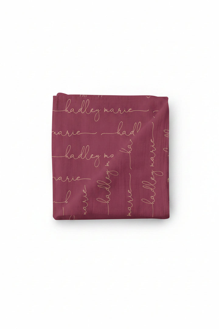 personalized swaddle red and gold