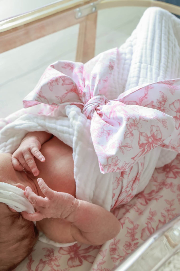 closeup of fancy frills bow sash