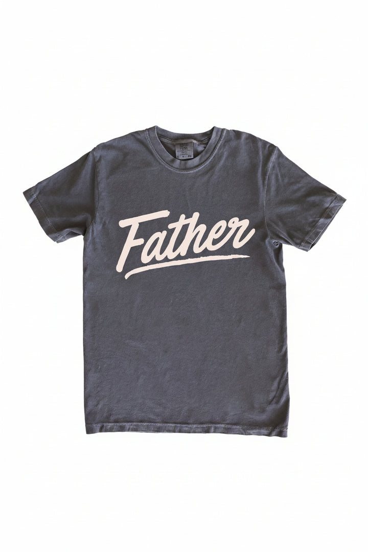 father graphic tee in gray