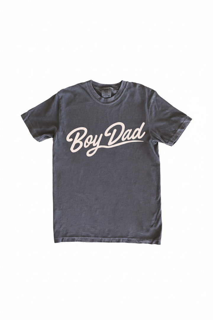 boy dad graphic tee in gray