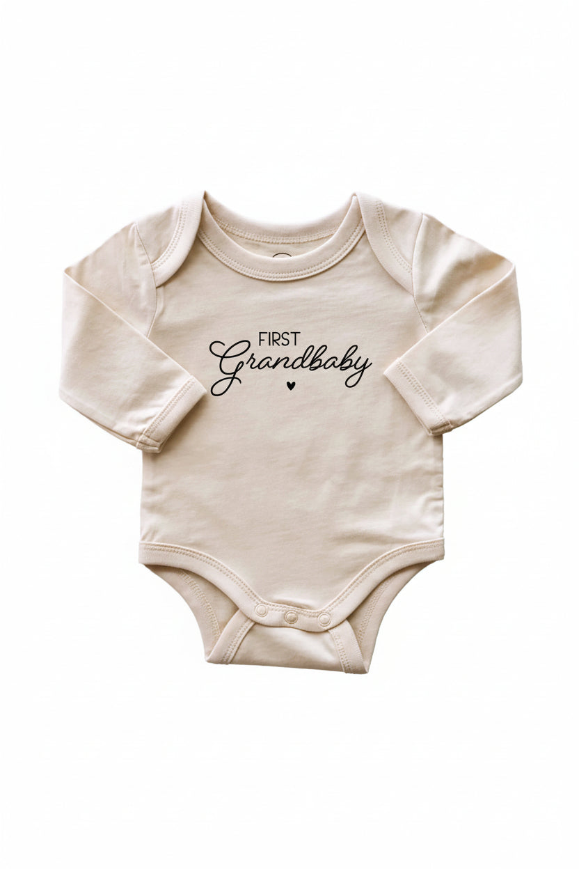 First Grandbaby Long Sleeve Graphic Bodysuit | Natural