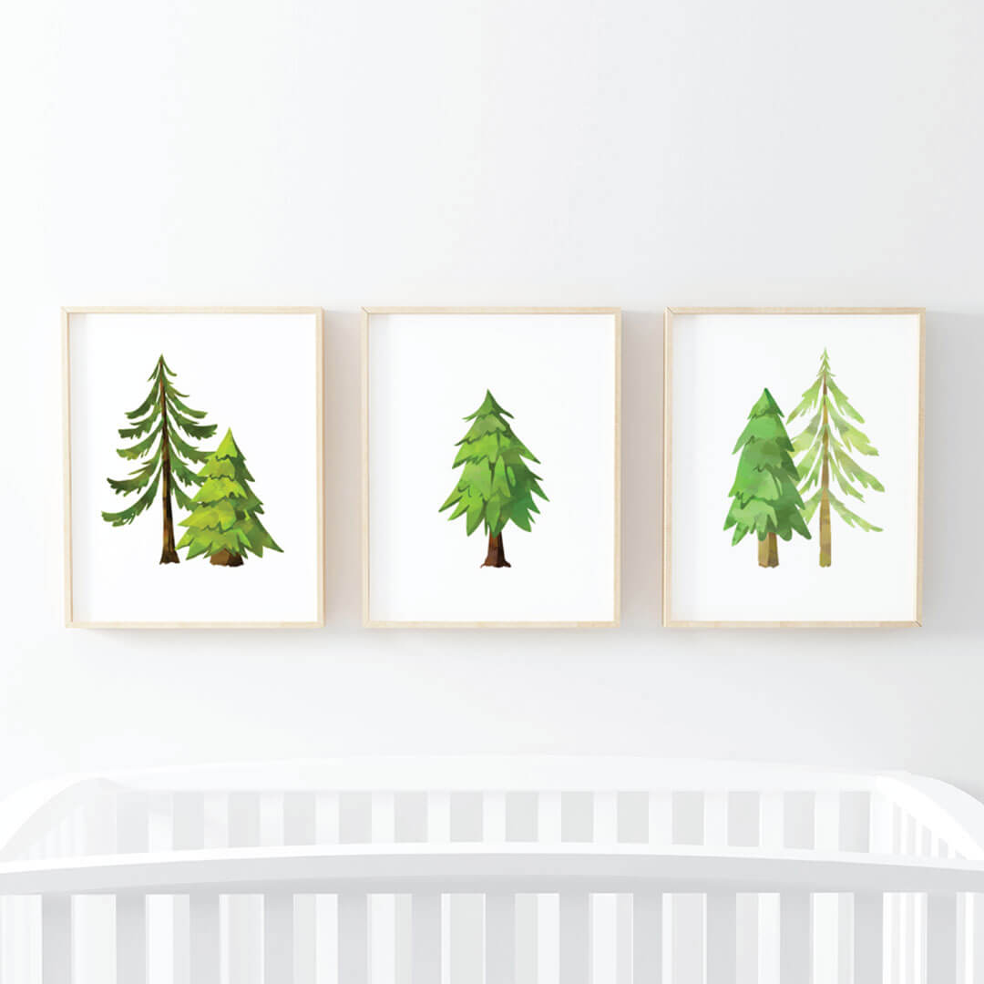forest trees nursery wall art 