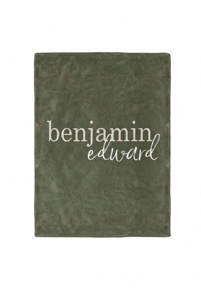 olive personalized toddler blanket 