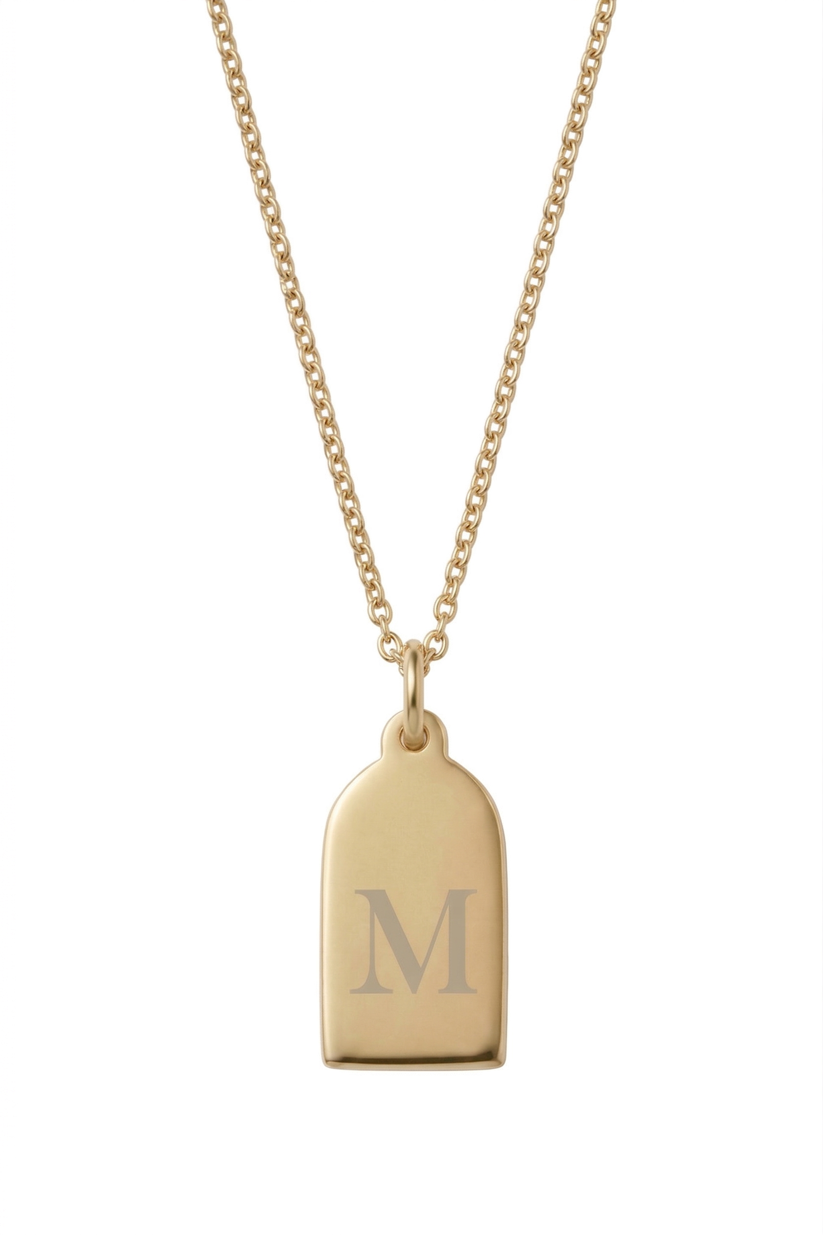 Engraved Tag Charm Necklace