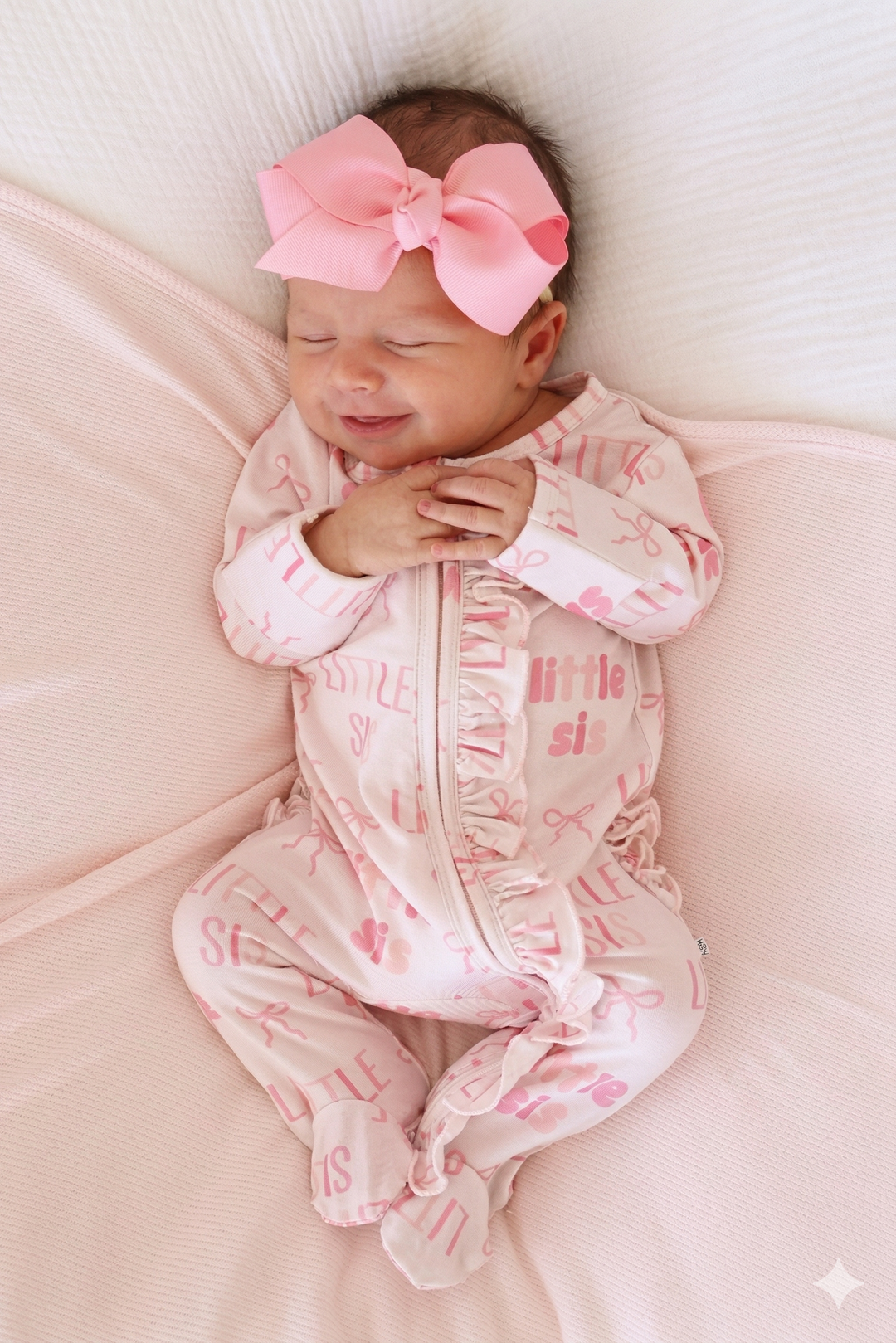 Ruffle Zipper Footie | Little Sis