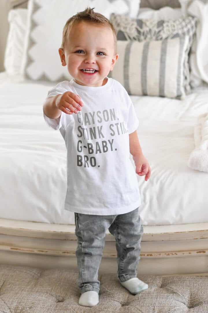 Personalized Nickname Color Block Kids Graphic Tees