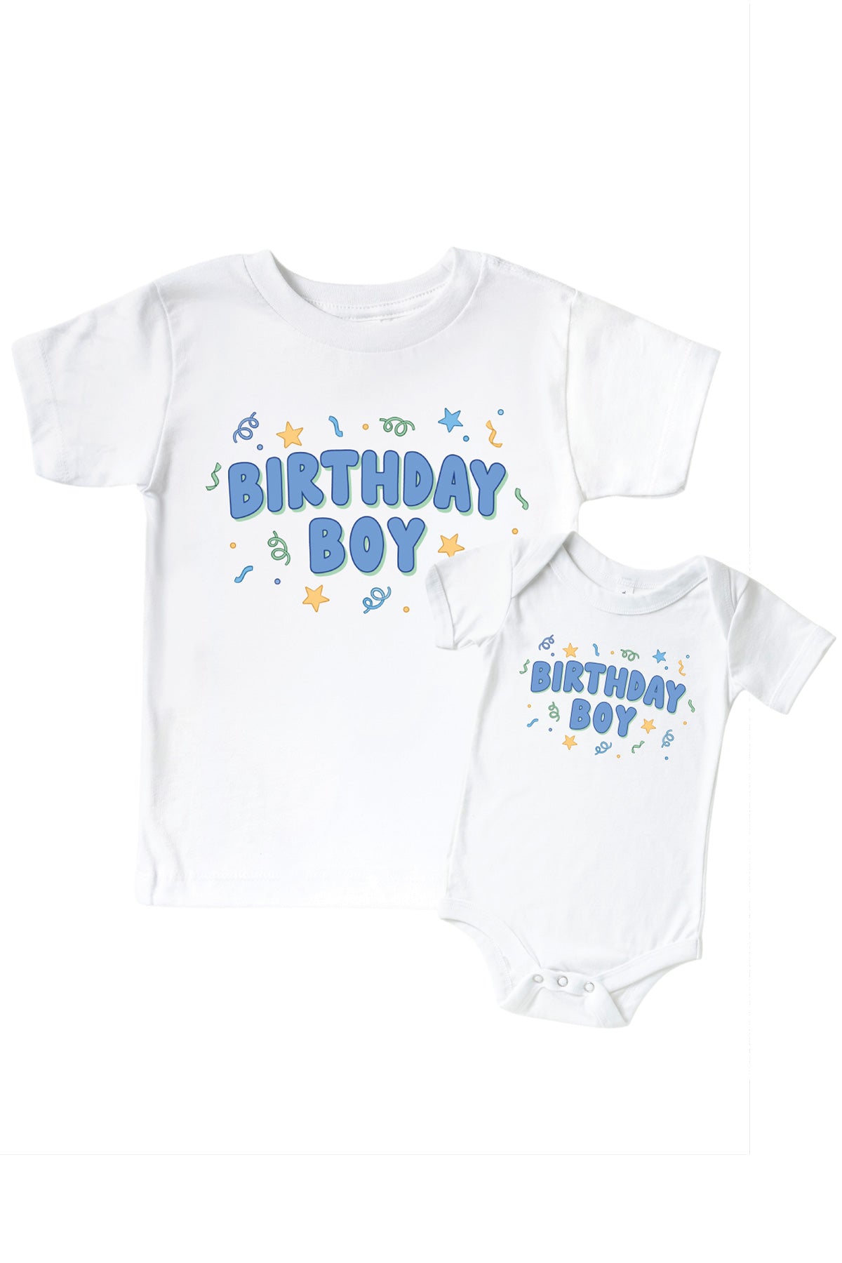 'Birthday Bash Boy ' Graphic Bodysuit or Kids' Tee | White