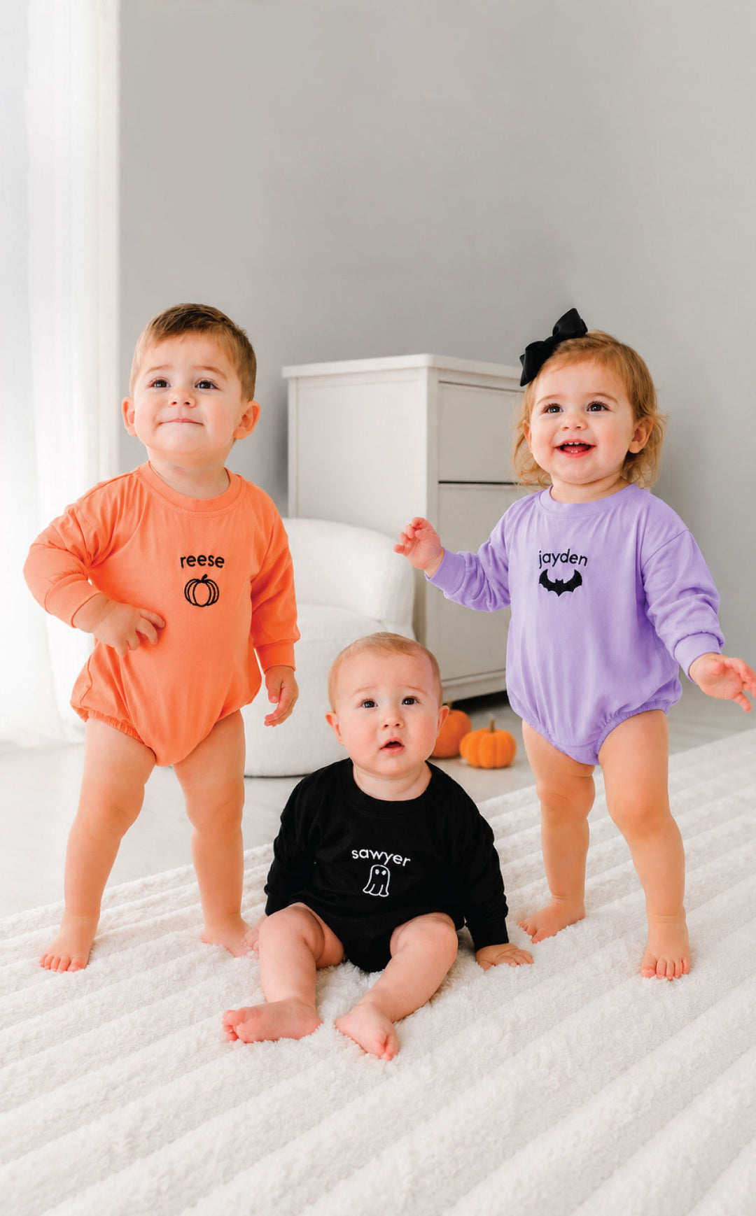 embroidered halloween bubble rompers