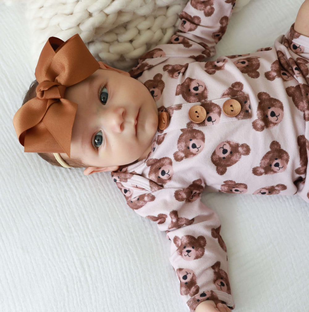rustic brown ribbon bow headband 