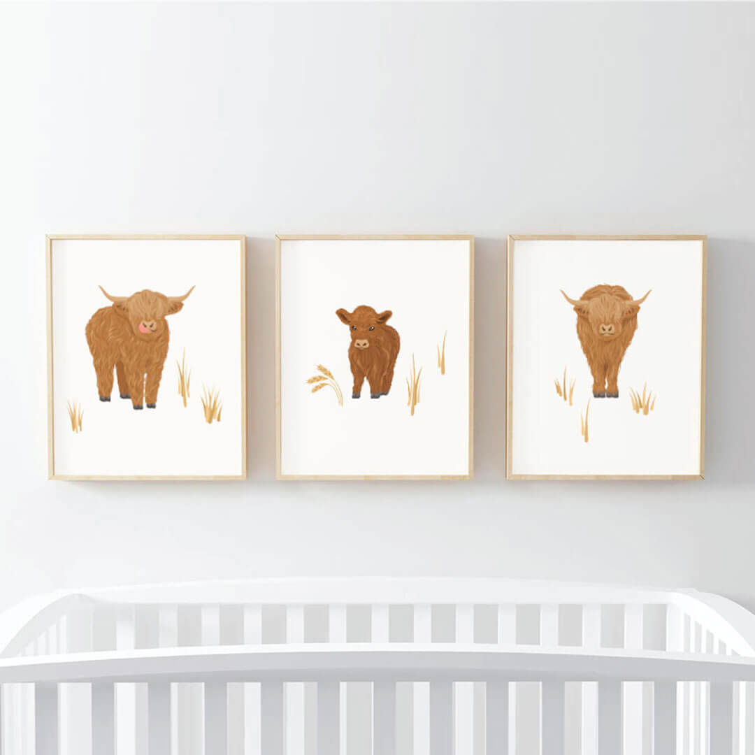 highland cow nursery wall art 