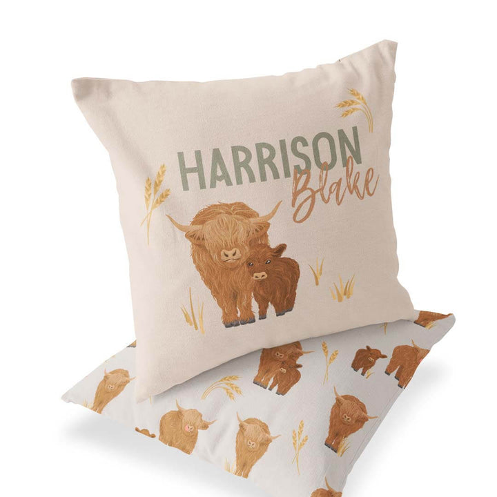 highland cow accent pillow 