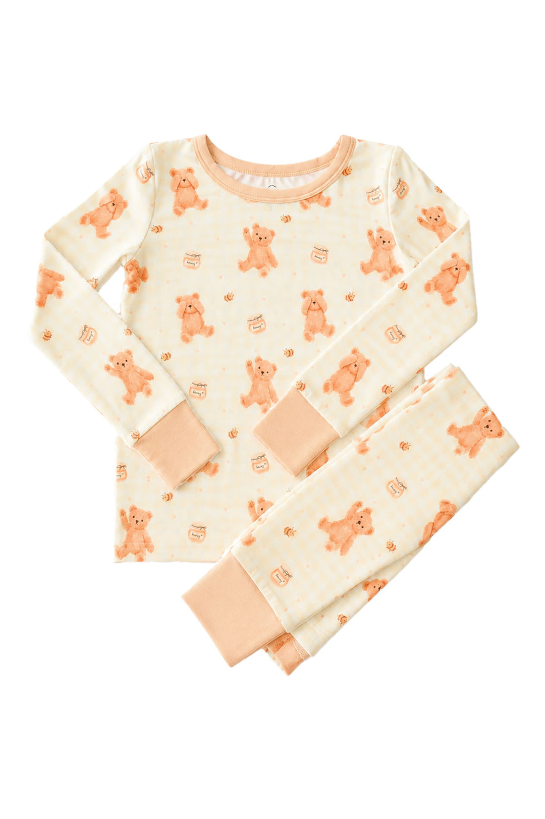 Caden Lane honey bear print two-piece pajama set