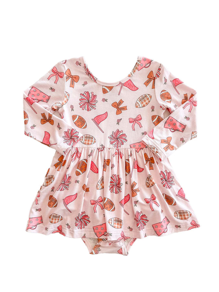 Long Sleeve Twirl Bodysuit | Huddles & Cuddles Pink
