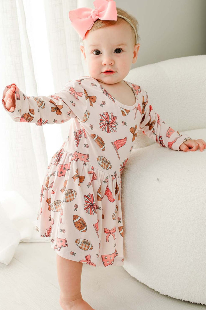Long Sleeve Twirl Bodysuit | Huddles & Cuddles Pink