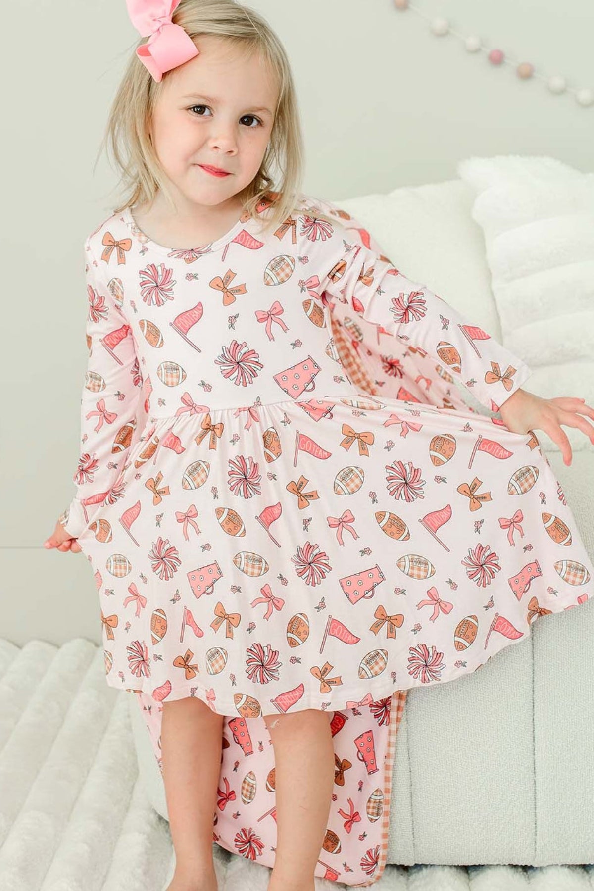 Long Sleeve Twirl Dress | Huddles & Cuddles Pink