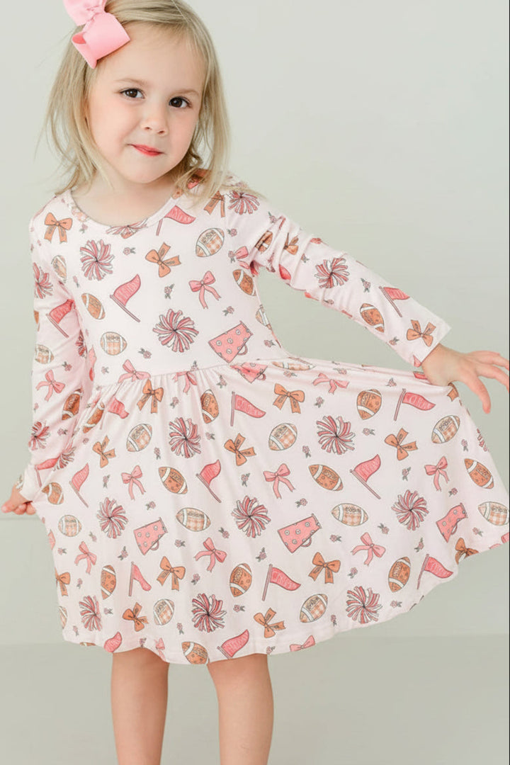 Long Sleeve Twirl Dress | Huddles & Cuddles Pink