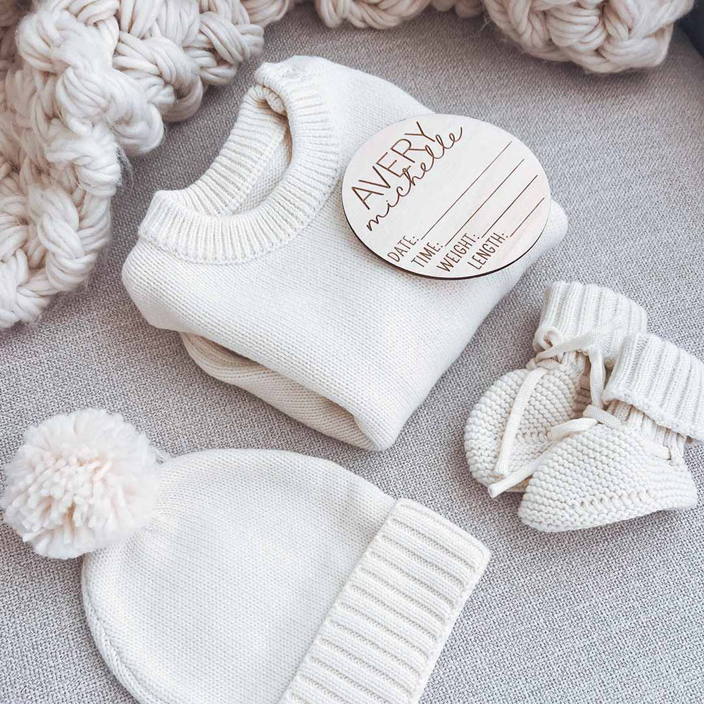 knit baby beanie bone 