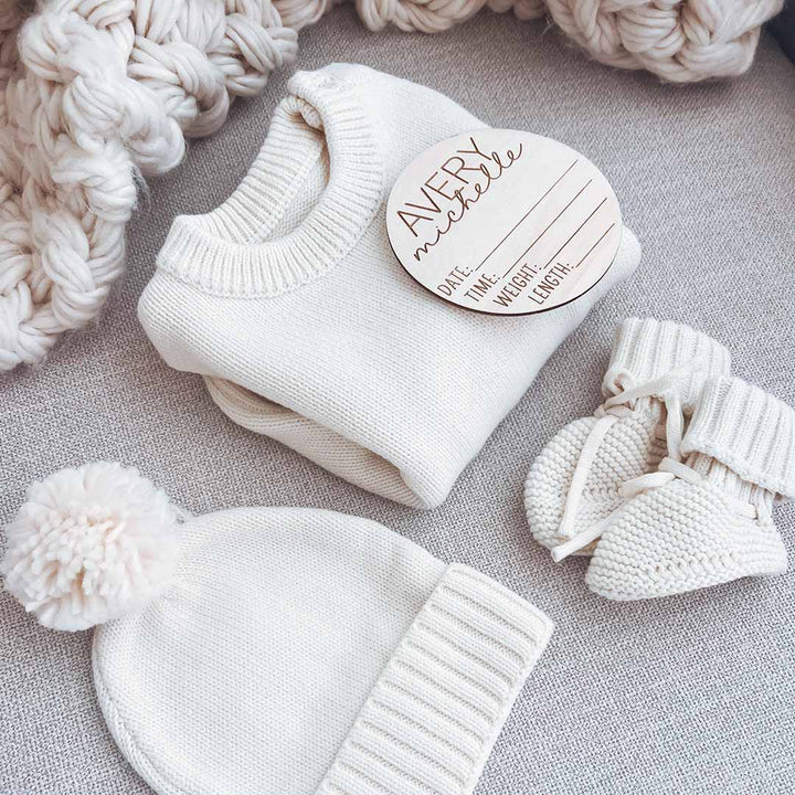 knit baby beanie bone 