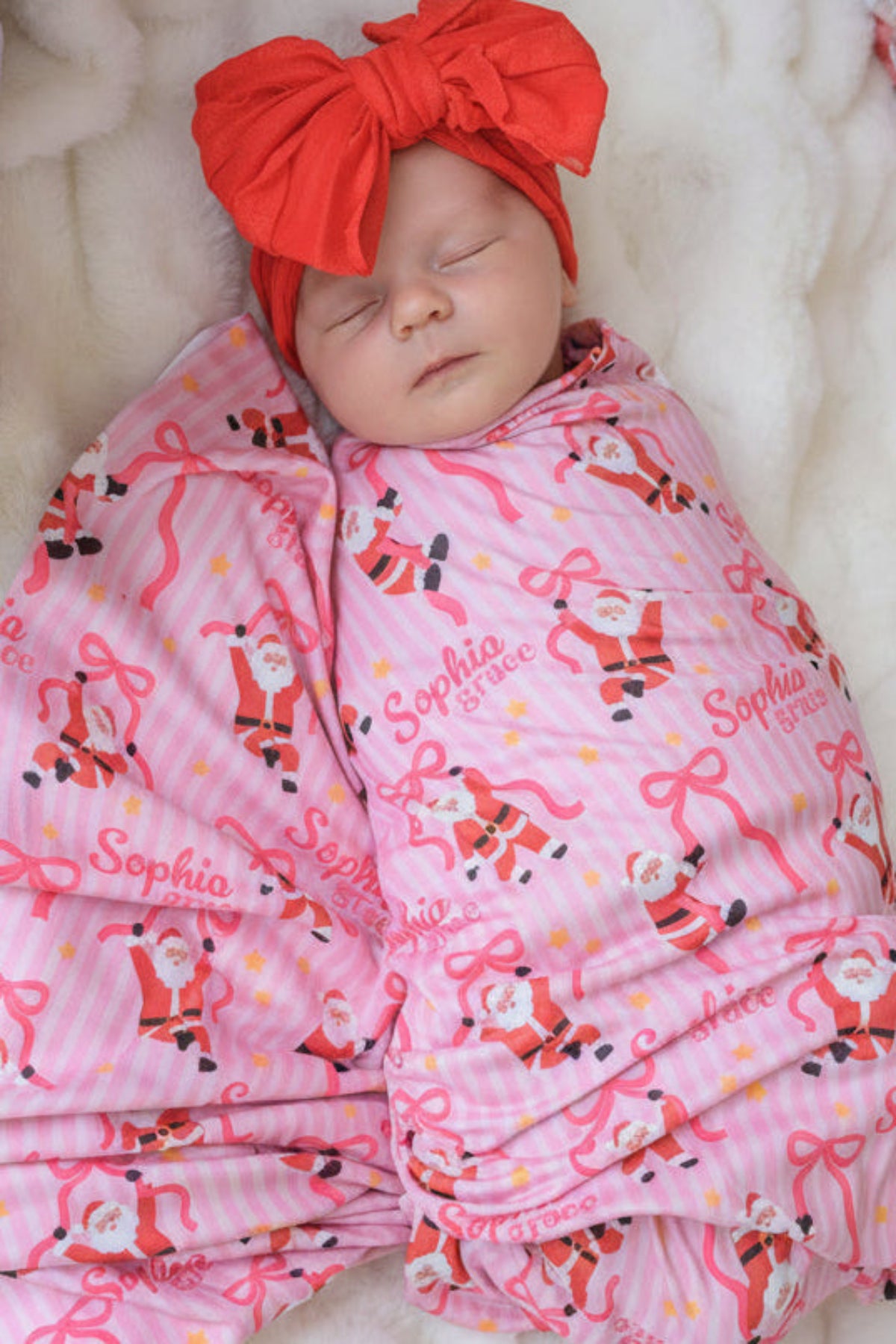 Personalized Christmas Swaddle | Jolly Ribbons