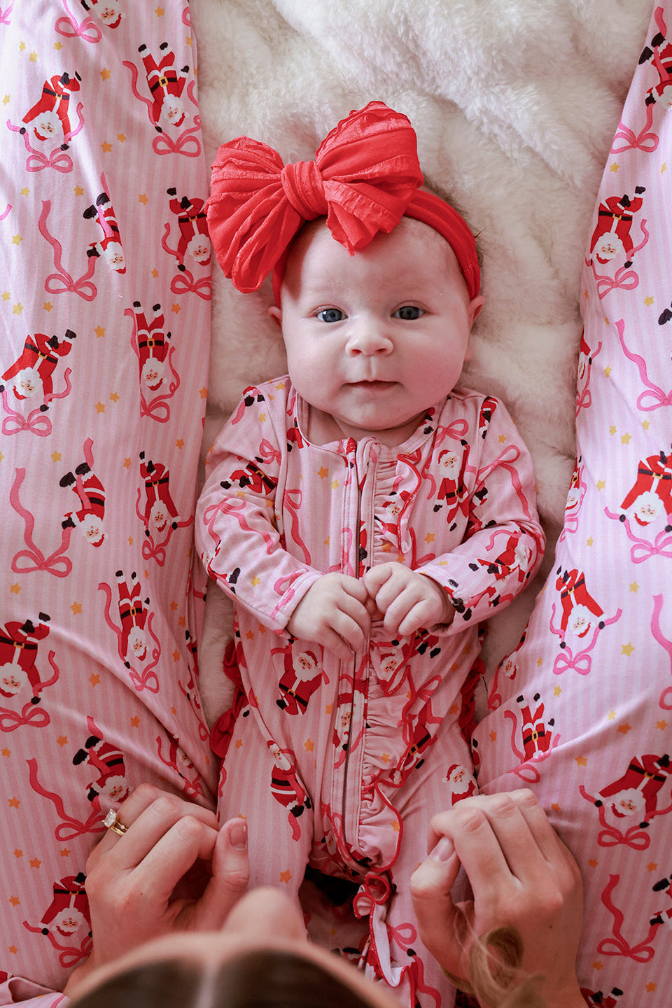 Christmas Ruffle Zipper Footie | Jolly Ribbons