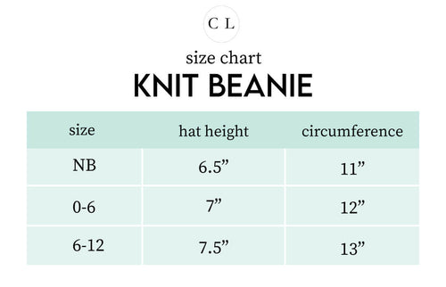 Sizing chart