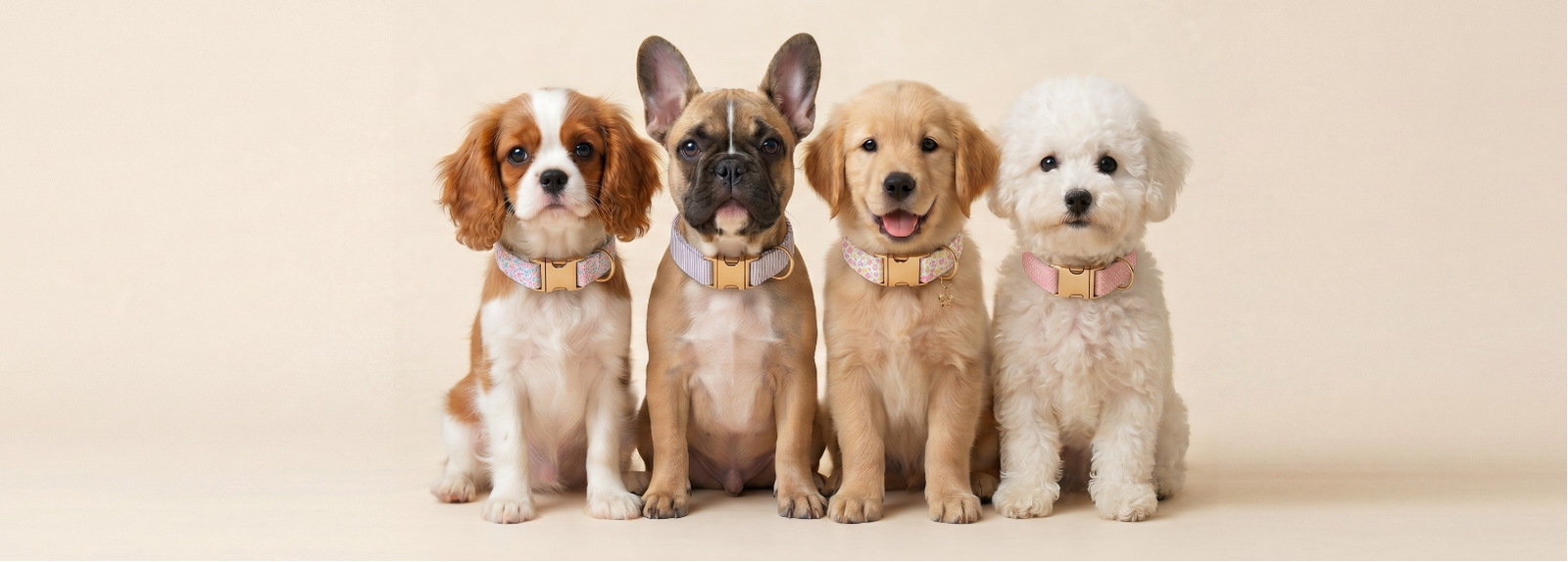 puppies wearing lane & leash collars