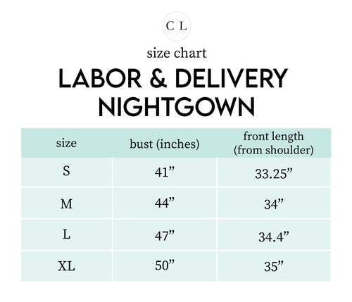 Sizing chart