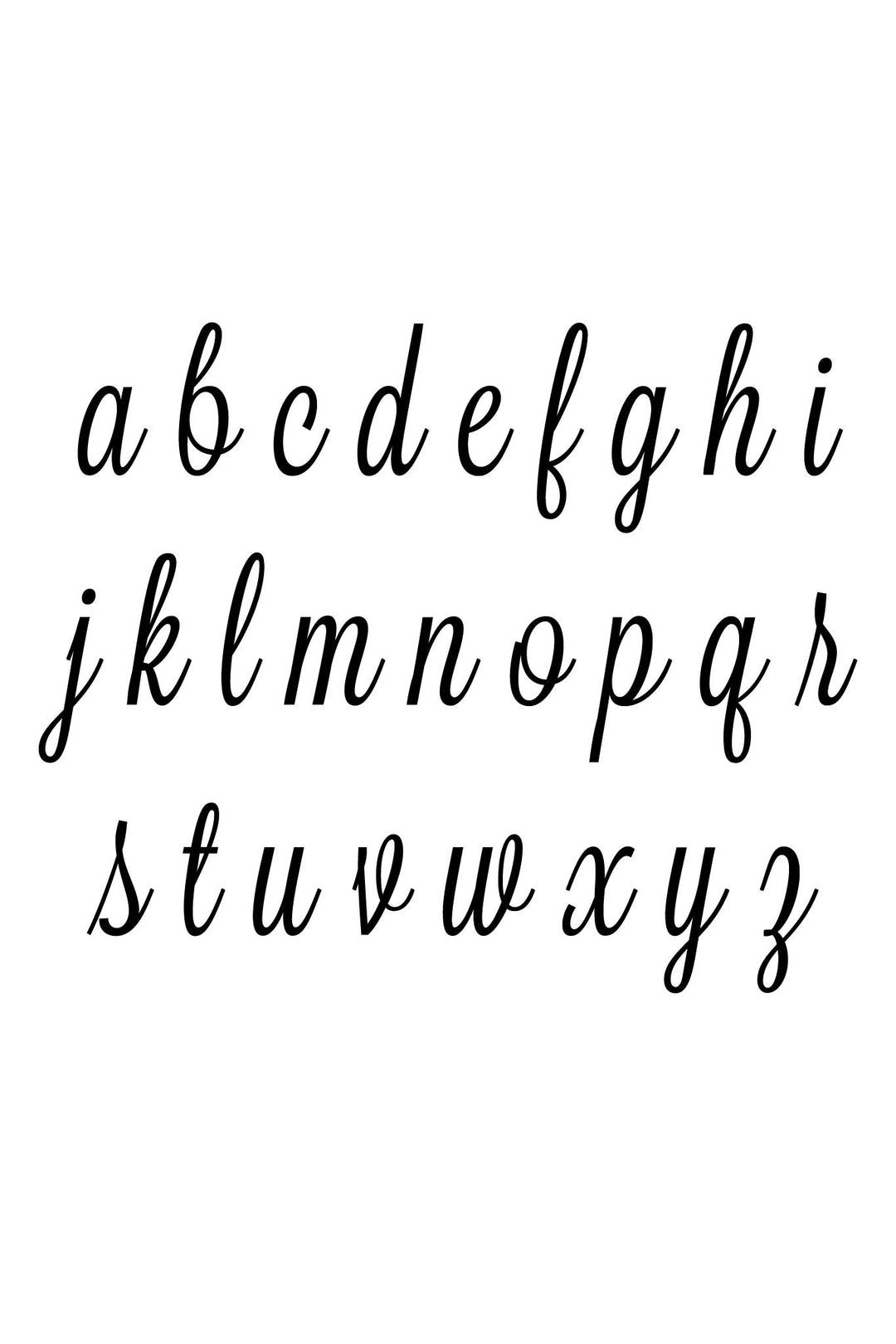 Lavanderia cursive embroidery font preview showing lowercase script alphabet letters a through z for personalization
