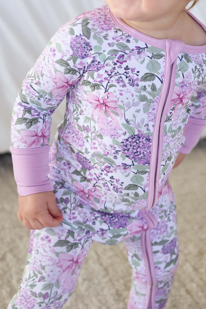 lavender lullaby bamboo viscose pajama romper 
