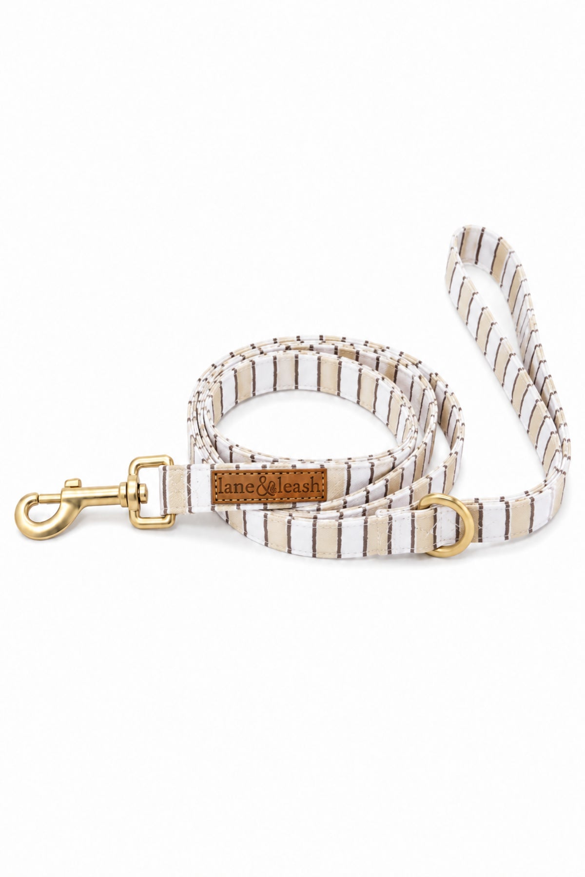 Fabric Dog Leash | Biscuit Stripe