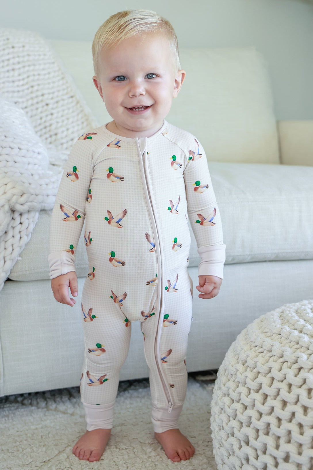 Convertible Bamboo Zip Romper | Little Mallard