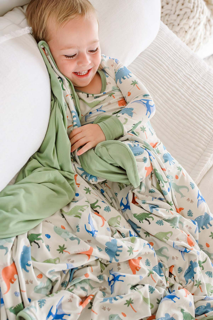 little fossil bamboo blanket for boys