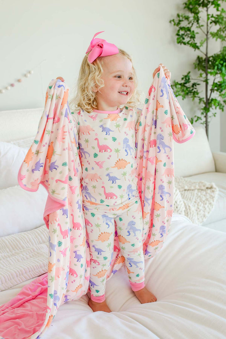 girly dinosaur blanket 