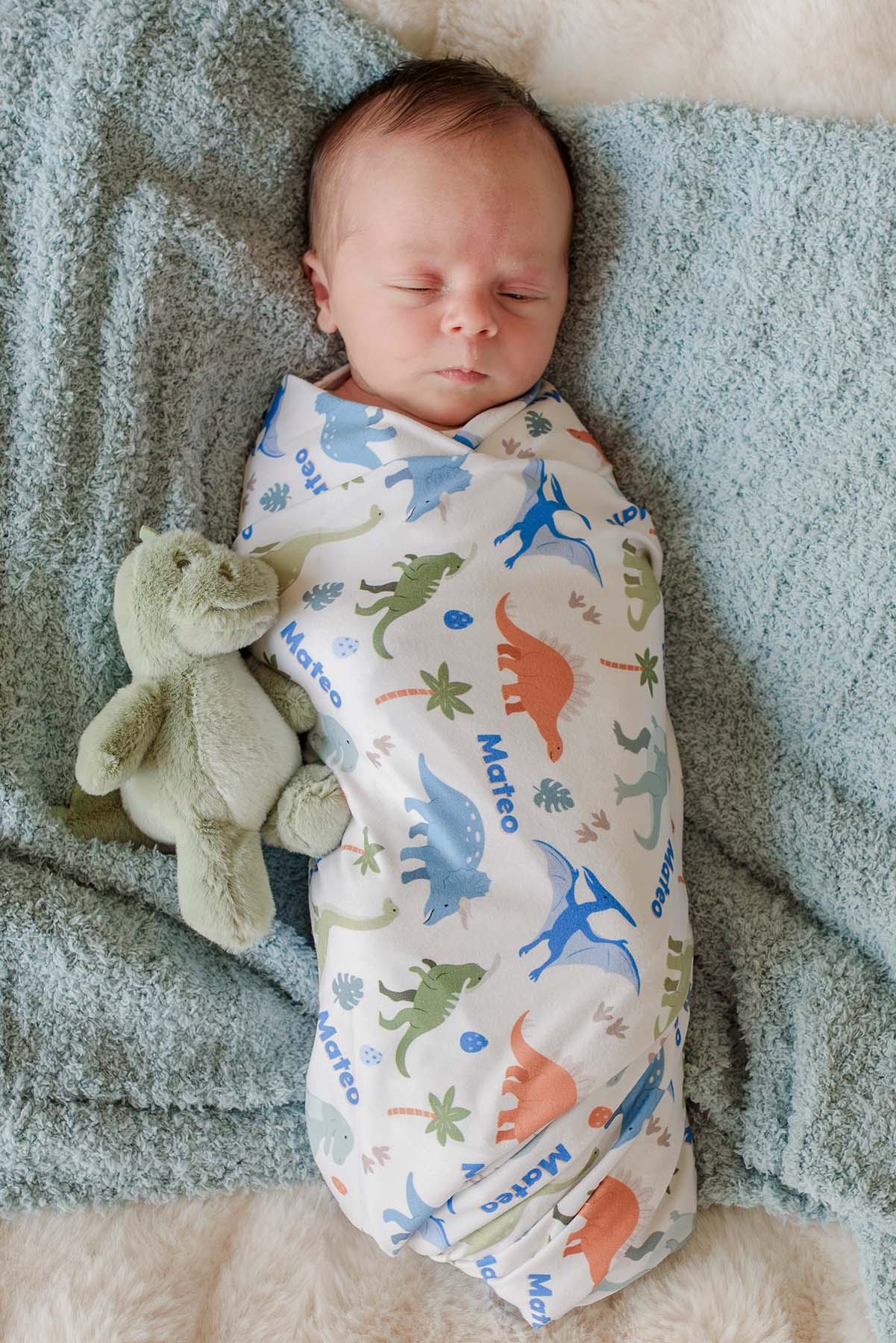 Personalized Swaddle Blanket | Little Fossil Neutral