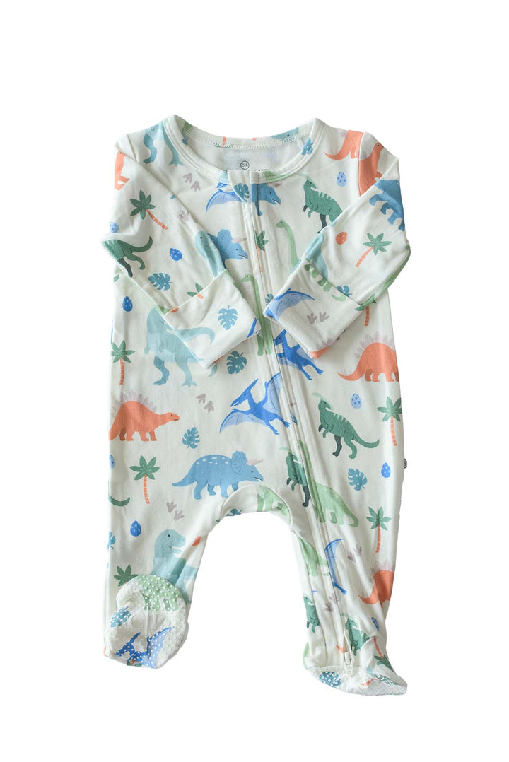 dinosaur zipper footie for baby boys