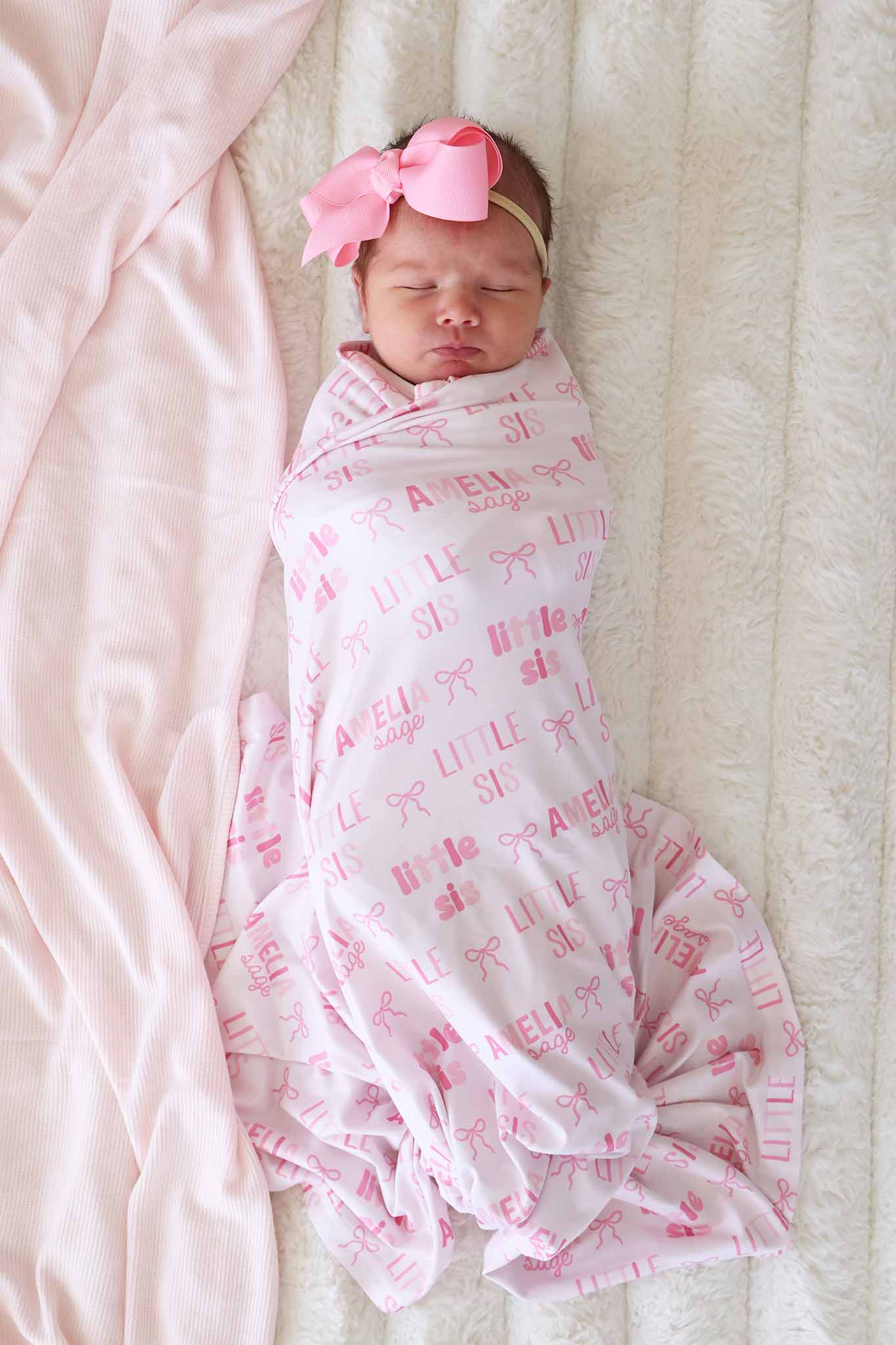 Personalized Swaddle Blanket | Little Sis