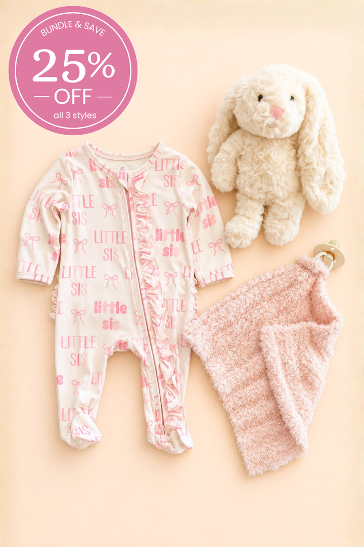 Little Sis Sweetheart Zipper Footie Bundle