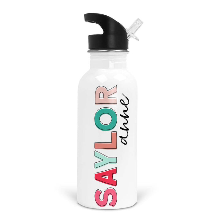 multicolor personalized water bottle mermaid 