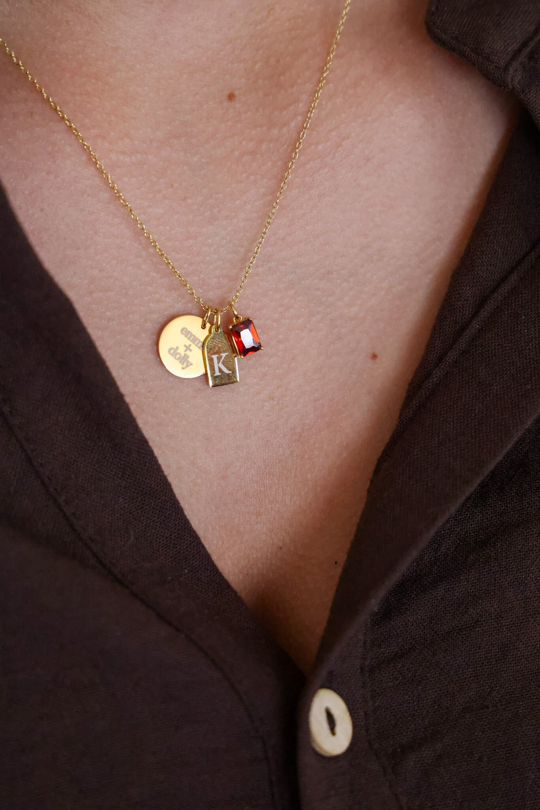 january birthstone necklace for mom with tag charms