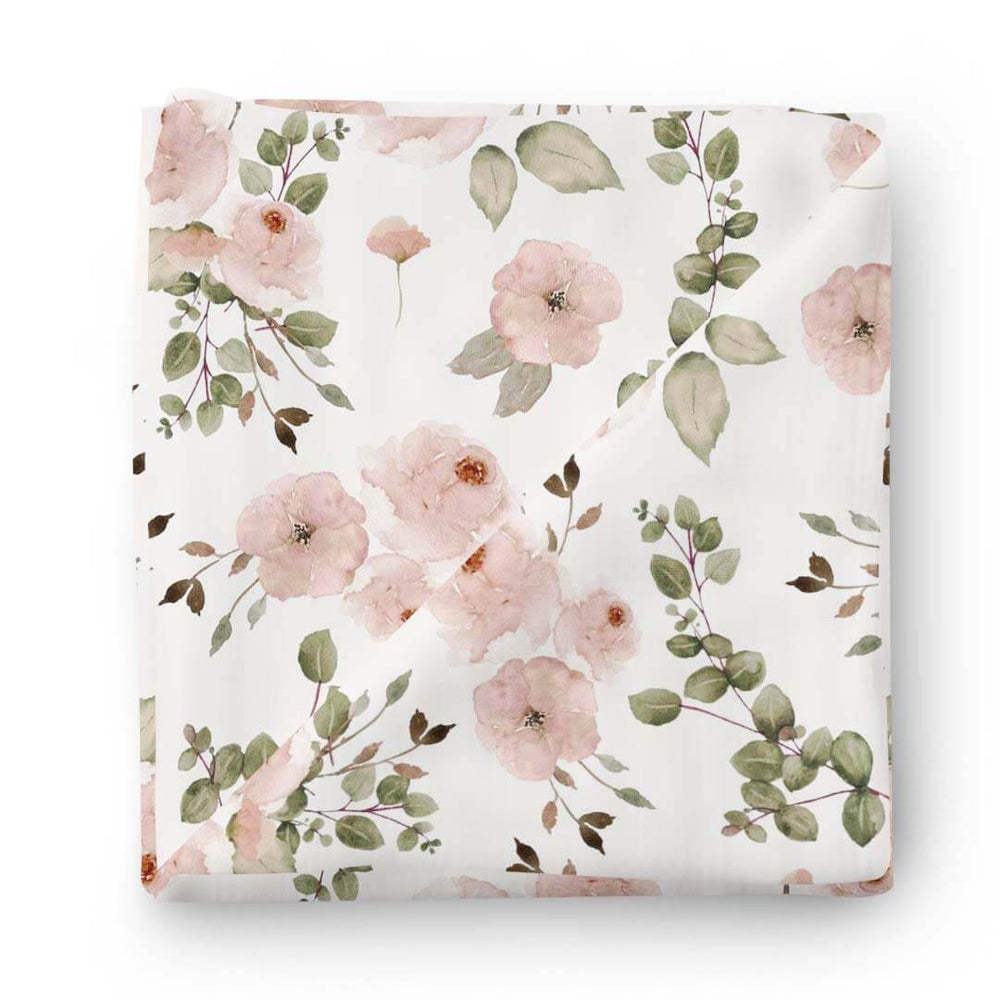 pink floral oversized swaddle blanket 