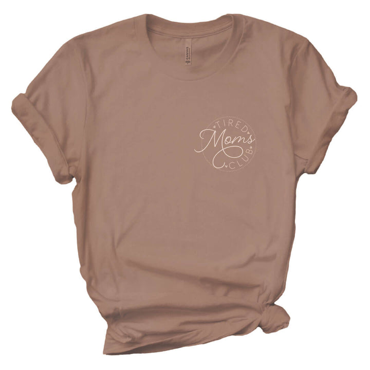 tired mom's club graphic tee for women