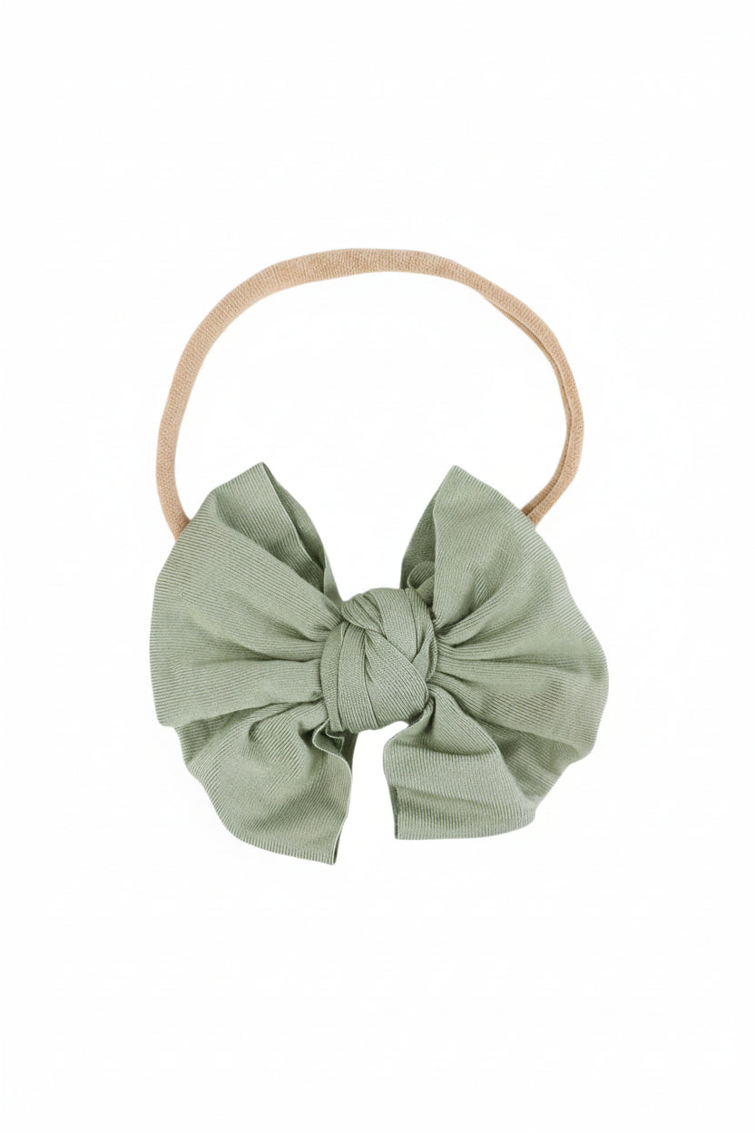 Solid Moss Knit Bow Headband