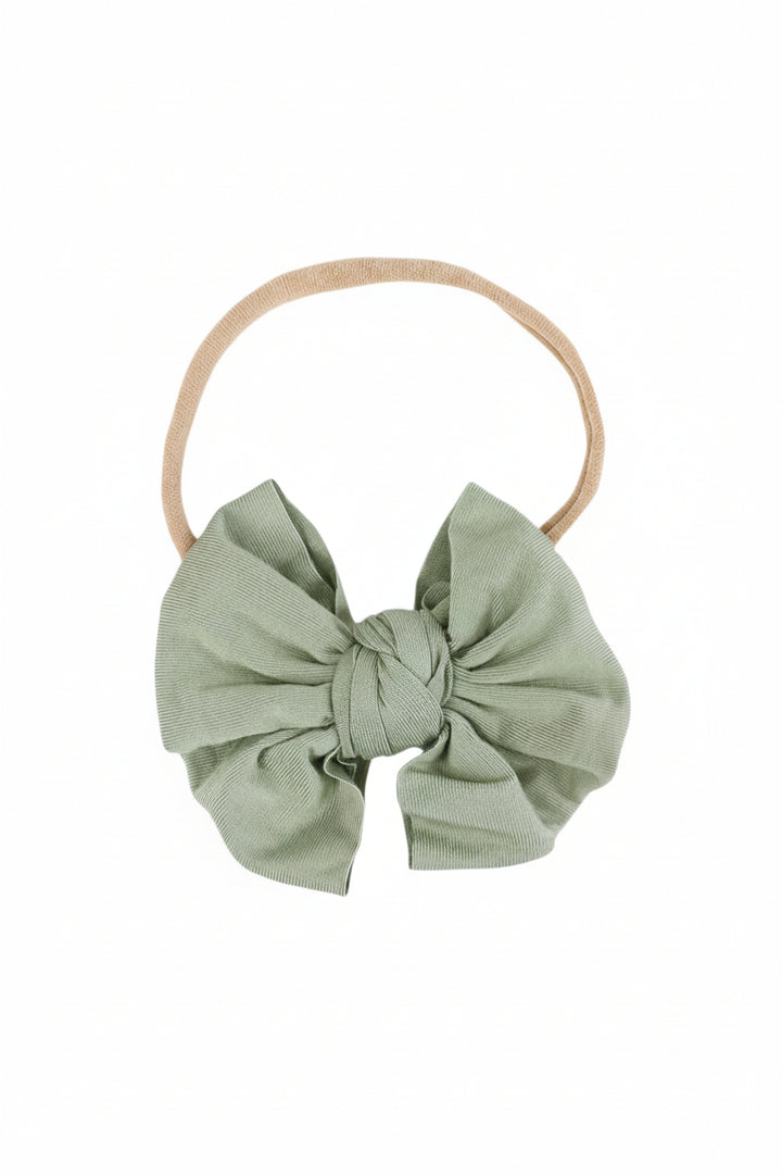 solid moss knit bow headband 