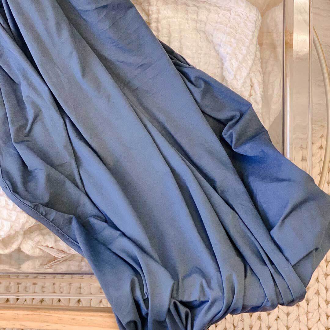 baby swaddle blanket solid dusty blue 