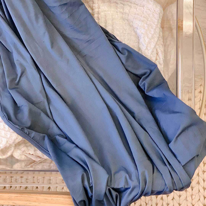 baby swaddle blanket solid dusty blue 