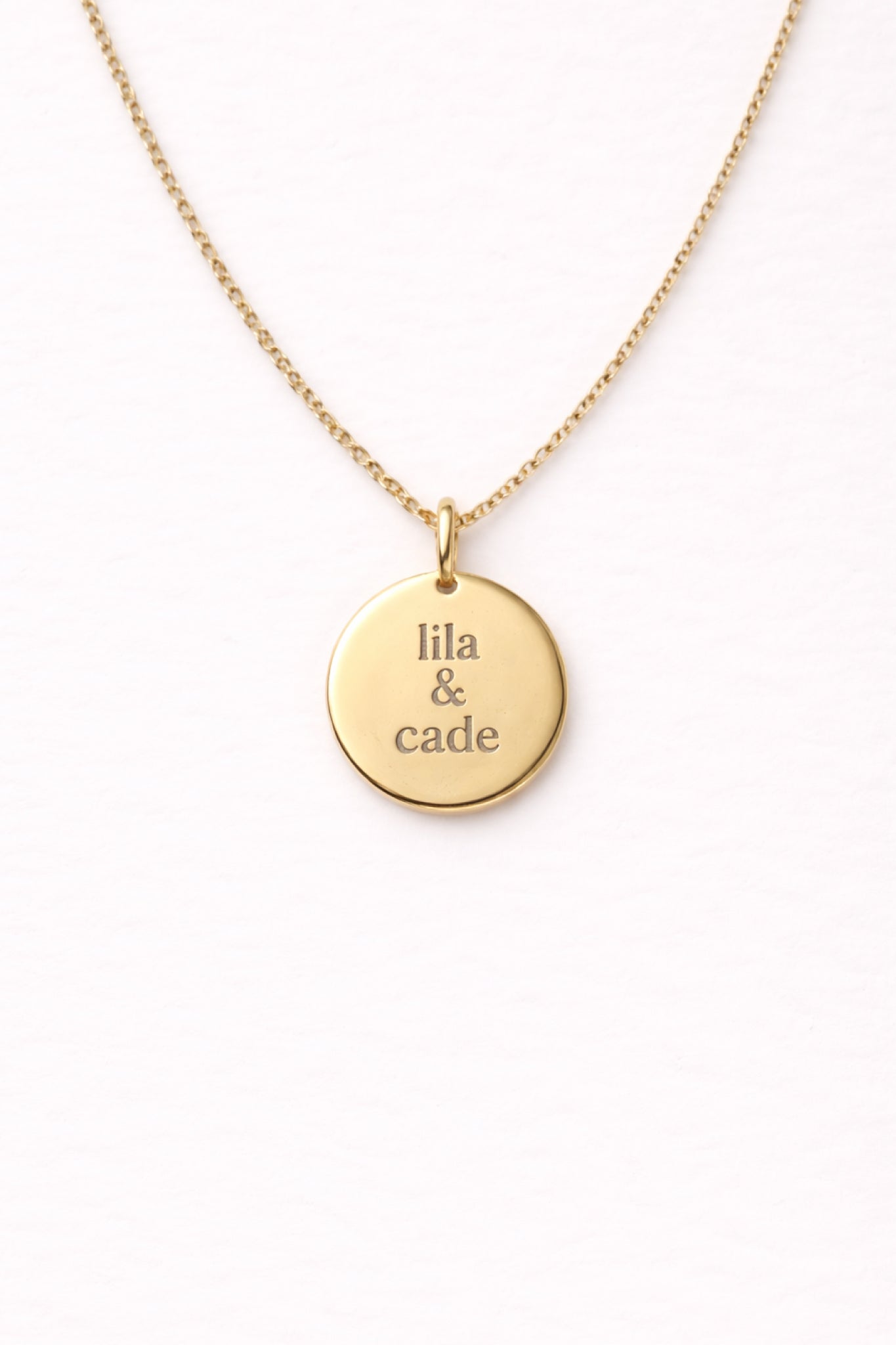 Engraved Circle Charm Necklace