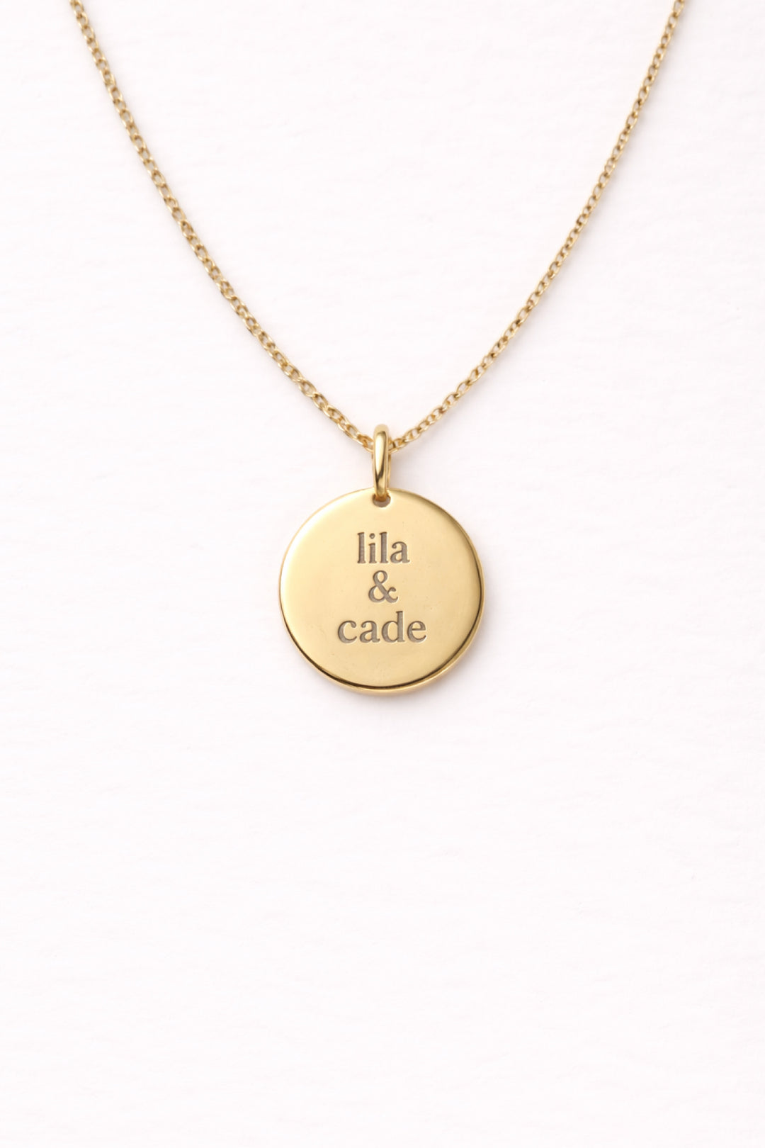engraved circle charm necklace