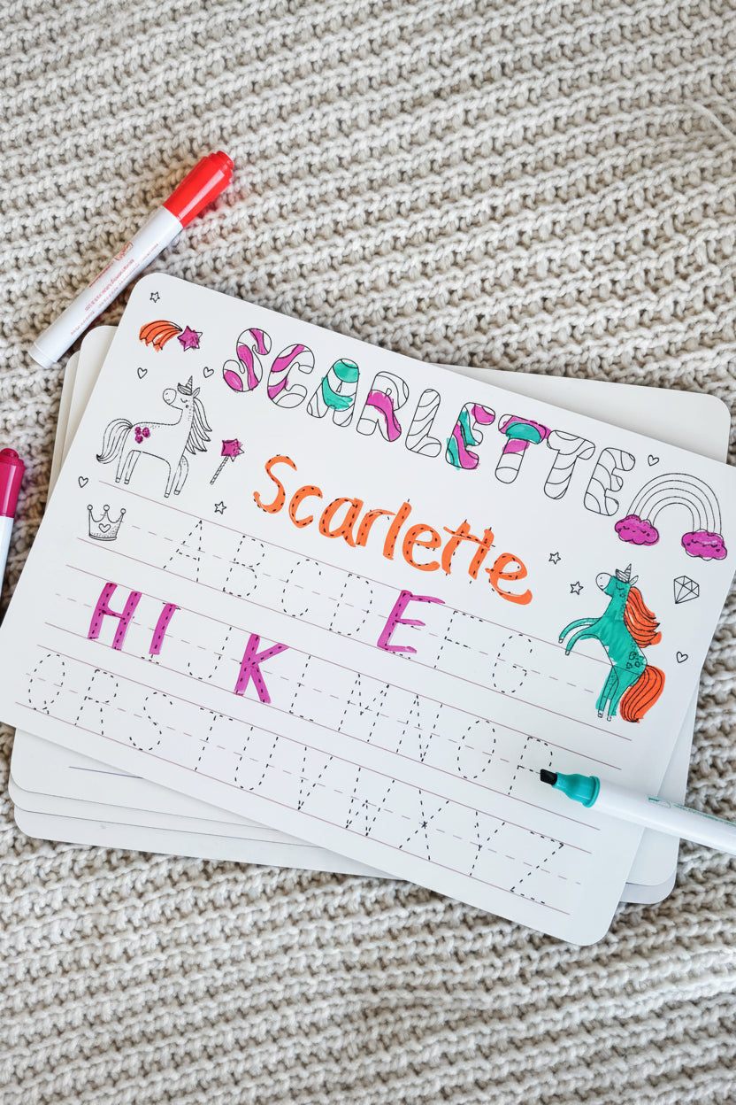 Kids Personalized Whiteboard | Enchanted Unicorns
