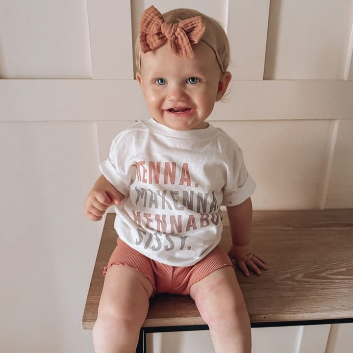 personalized toddler shirt with nickname purple letters